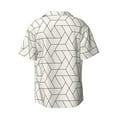 thumbnail image 6 of PAYOHTO Simple Triangular Grid Mens Hawaiian Casual Short-sleeved Shirt Tropical Summer Beach Button Down Shirts, 6 of 7