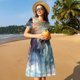 thumbnail image 4 of Balery Ink Style Wave Dragon Vestidos sueltos de manga corta para mujer, vestidos de verano 2025, vestidos casuales de corte A con vuelo., 4 of 6