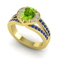 thumbnail image 2 of 2.35 Ct Oval Cut Peridot & Blue Sapphire Gemstone Wonderful Wedding Ring for Women 14K Yellow Gold Size 3 by Diamond-Capitals, 2 of 8