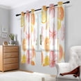thumbnail image 2 of Yayeee Window Curtains Light Filtering 63"x42" Grommet Panel Pair Home Living Room Decor, Floral Orange, 2 of 7