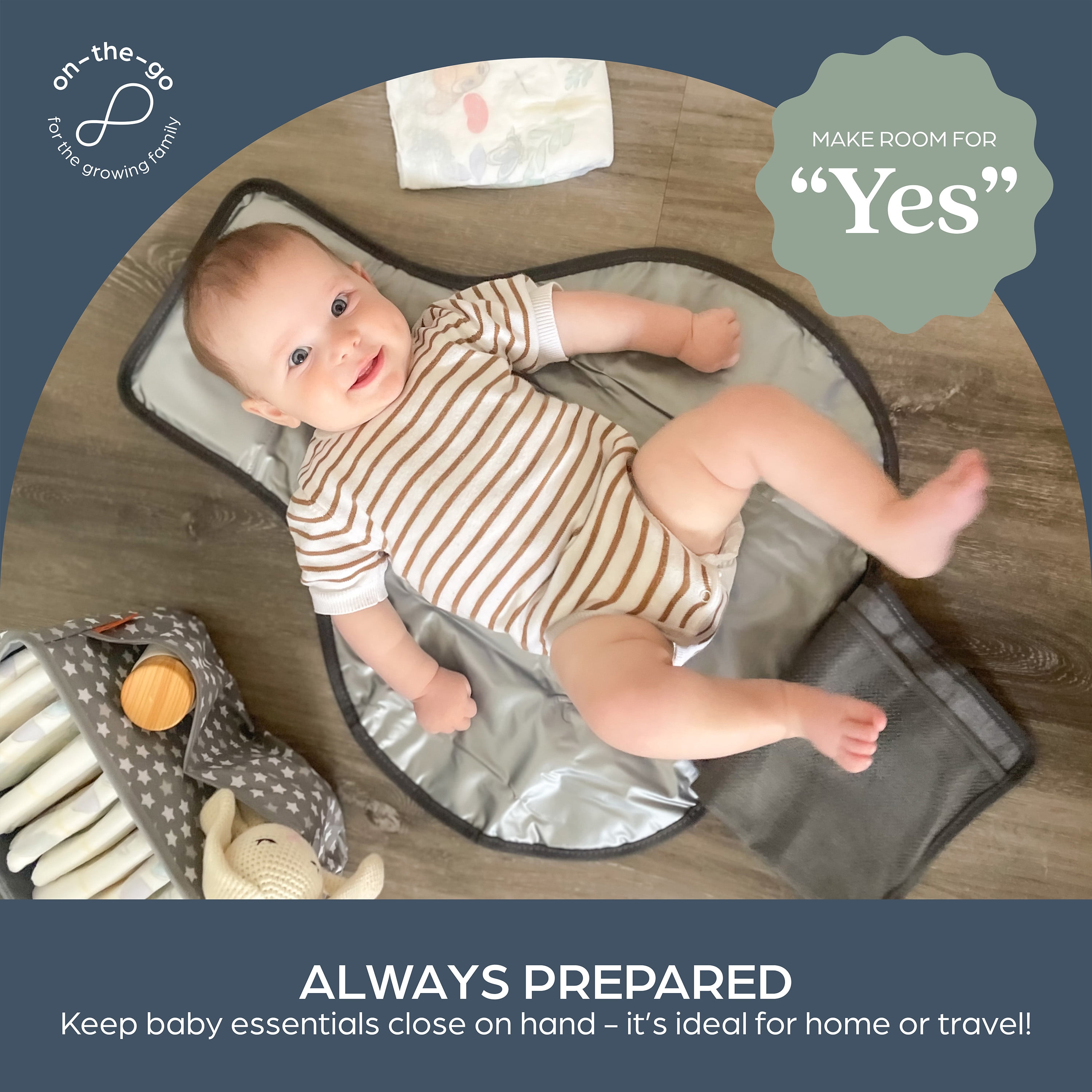 Dreambaby Fold & Go Portable Diaper Changing Pad with Pockets for Diapers & Wipes