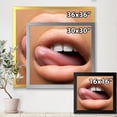 thumbnail image 4 of Designart 'Beautiful Dark Skinned Female Tongue Touching Lips' Modern Framed Art Print, 4 of 4