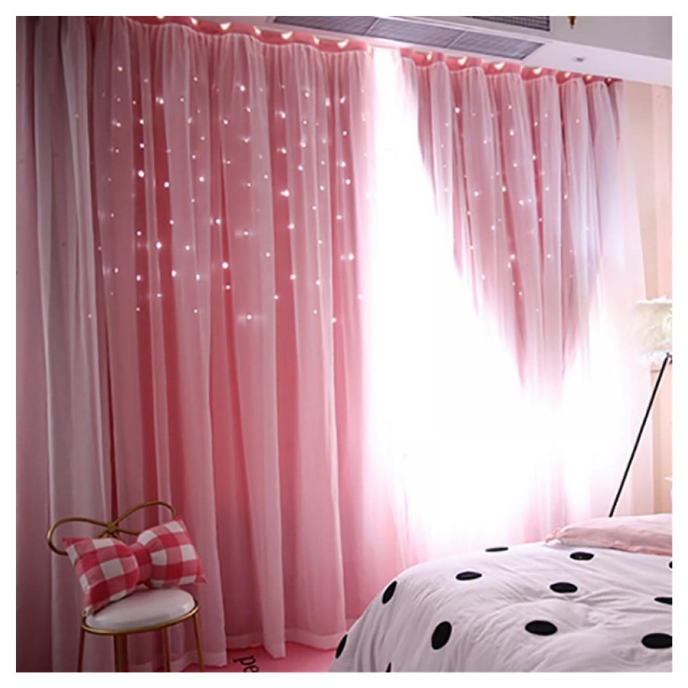 Double Layer Blackout Curtains,lace Voile Thicken Grommets ...