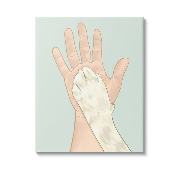 Stupell Industries Cat Paw High Five Animals & Insects Painting Gallery Wrapped Canvas Art Print Wall Art, 16 x 20