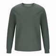 thumbnail image 3 of Yiliang Long Sleeve Shirts for Men Pastel Color Sweatshirts Comfort Pullover Sport Activewear Tops Baseball Clothing,Army Green,L, 3 of 5