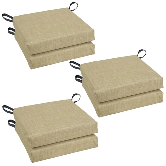 Blazing Needles 16-inch Spun Polyester Solid Outdoor Square Chair Cushions (Set of 6)