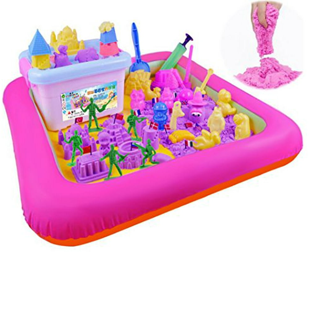 Kids Indoor PVC Inflatable Castle Sand Box Sandbox Tray Table Fun Play Toys Random Color