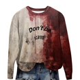 thumbnail image 1 of EHQJNJ Chandail en Molleton Doublé Polaire Femmes Plus Chandail en Molleton Imprimé Femmes Chandails en Molleton Oversize Col Rond Manches Longues Pull Col Rond Chandails en Molleton Femmes Épais Chandail en Molleton Bleu, 1 of 4