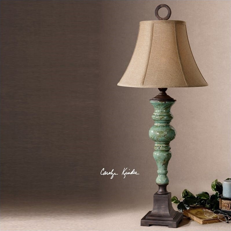 Uttermost Bettona Led Ceramic Table Lamp In Aqua Blue