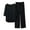Black, variant on Jamicy Summer Pajamas for Women Gift for Women Women's V-Neck Summer Solid Color 3/4 Sleeve T-Shirt Lace Up Wide Leg Pants Home Wear Two-Piece Pajama Sets