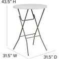 thumbnail image 3 of 2.63-Foot Round Granite White Plastic Bar Height Folding Table, 3 of 7