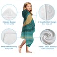 thumbnail image 7 of Teal Gold Marble Pattern Hooded Bath Towel，50"x30" for Ages 3 To 12 Kids, Quick Dry Lightweight Soft Microfiber Hood Beach Towel Cover Up for Kids, 7 of 7