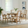 thumbnail image 2 of Noble House Neihart Wood 5-Piece Expandable Dining Set, Natural and Beige, 2 of 13