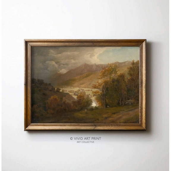 Vintage Autumn Landscape Wall Art, Rustic Cottage Core Home Decor, Vivid Art Print Jn-208 Wall Art, Modern Wall Decor, 8x12 UNFRAMED