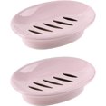 thumbnail image 1 of 2 Pieces Soap Dish with Drain Soap Dish, Easy to Clean, Soap Saver, Suitable for Shower, Bathroom, Kitchen (Pink), 1 of 5