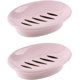 thumbnail image 1 of 2 jaboneras con escurridor, fácil de limpiar, ahorrador de jabón, adecuado para ducha, baño, cocina (rosa), 1 of 5