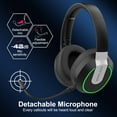 thumbnail image 4 of Wireless Gaming Headset, 2.4G/Bluetooth Gaming Headphones with Detachable Noise Cancelling Mic, RGB Over Ear Headphones with Stereo Bass Surround, 3.5mm Wired for PS4 PS5 Xbox PC, Black, 4 of 7