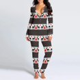 thumbnail image 1 of Monos de Navidad para mujer, mono Sexy con botón trasero y solapa en la espalda, Mono de manga larga con cuello en V, pijama de Papá Noel para mujer 2022, 1 of 4