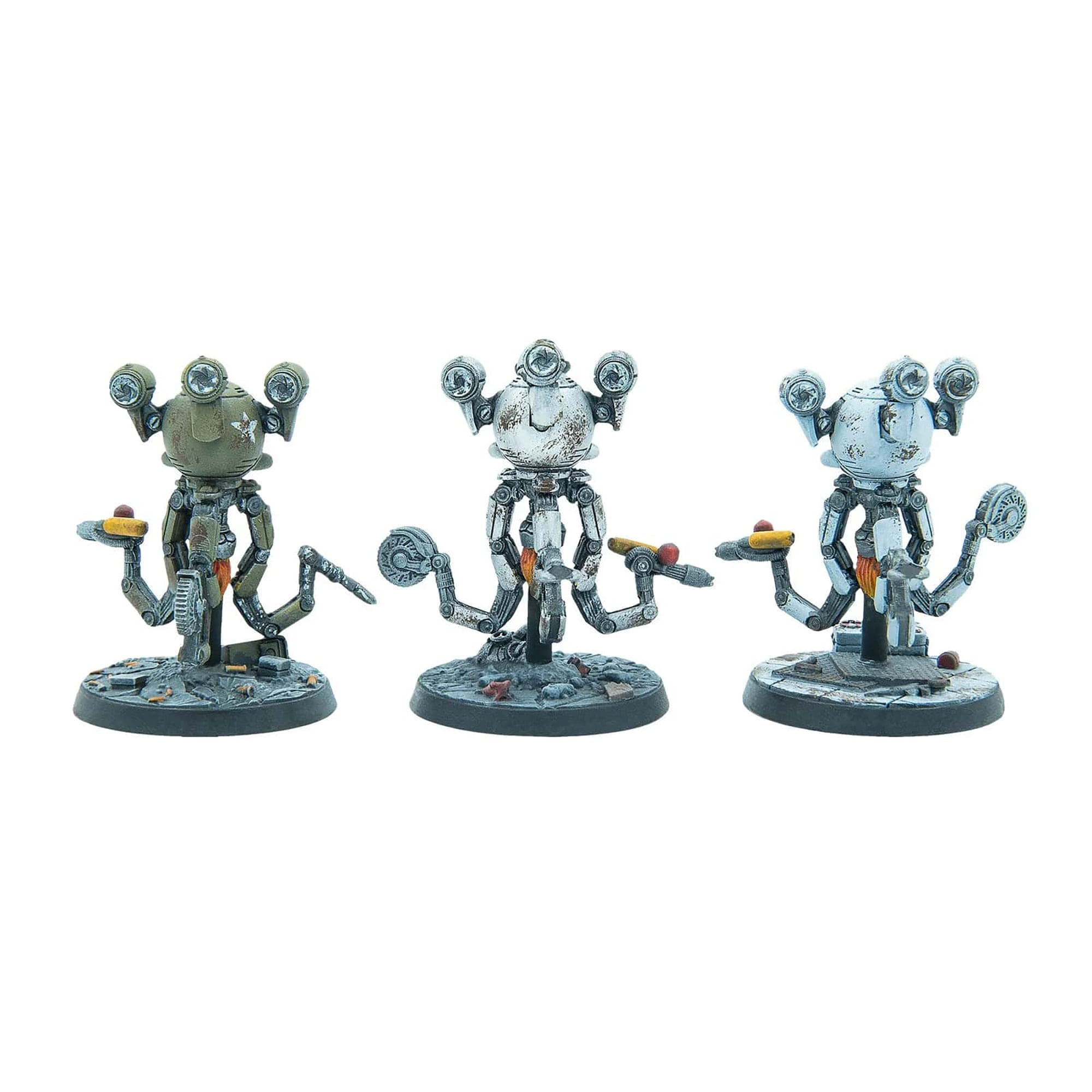 Fallout: Wasteland Warfare | Robots: Mister Handy Pack with 3 Unpainted Miniature Figures