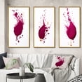 thumbnail image 1 of Designart "Viva Magenta Splatter Painting II" Abstract Painting Framed Wall Art Set Of 3 - Red Modern Frame Gallery Wall Set For Home Decor, 1 of 6