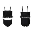 thumbnail image 3 of MEZZALL Girls Hawaiian Two Piece Swimwear Swim Tops With Shorts Soft Nylon Solid Color Bathing Suits For Kids Youth Teen Summer Beach Pool Bohemian Beachwear, 3 of 3