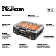 ToughBuilt Heavy Duty Storage Organizer Portable Tool Box, StackTech, Black
