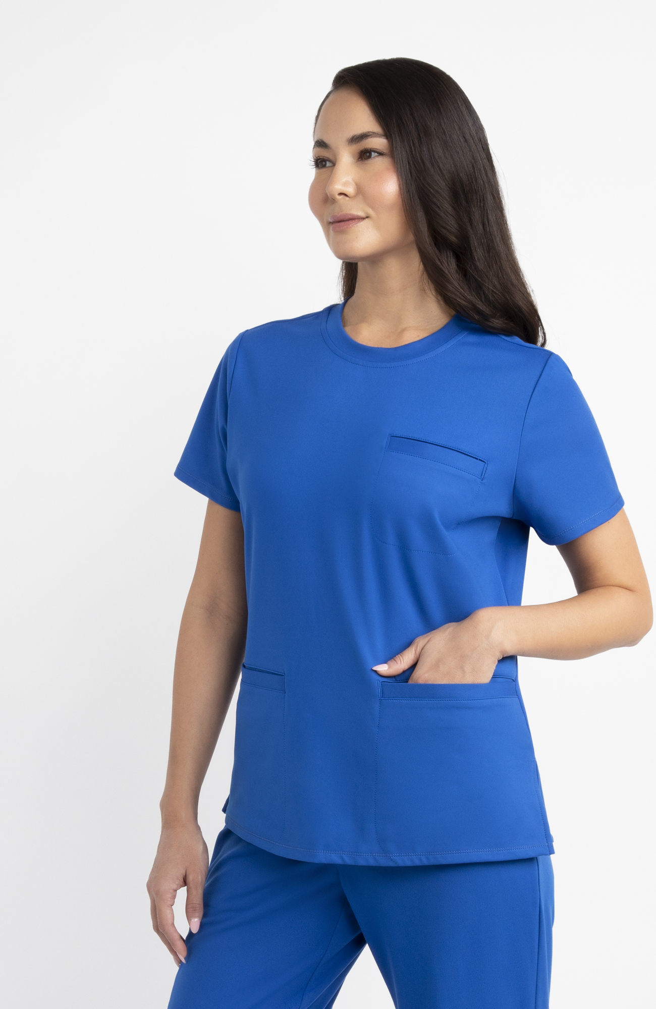 Gildan Women’s Crew Neck Scrub Top, 2-Way Stretch, Sizes XS-2XL