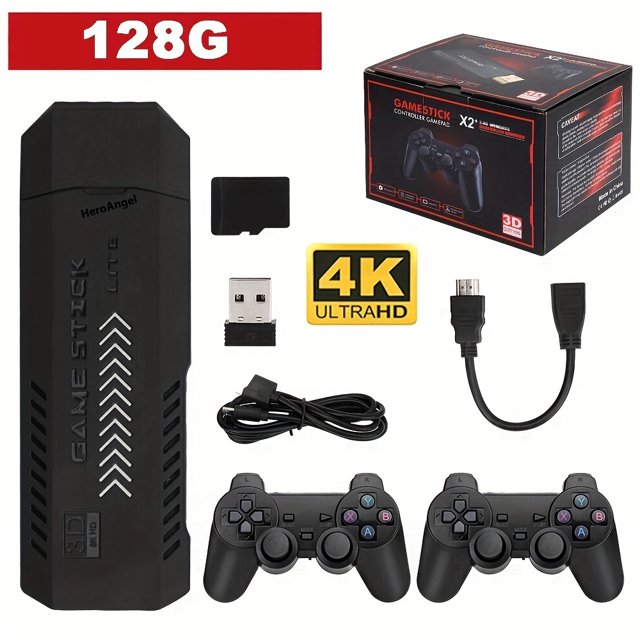 X2PLUS 3d Retro Video Game Console 2.4g Wireless Controller HD 4.3 System, TV Two-player Battle, Pps/psPSP/PS1/N64/NDS/NES/MAIN/FC/SFC Adult Children's Game Console, Game Console Gift