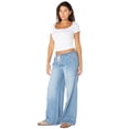 thumbnail image 3 of Celebrity Pink Women's and Women's Plus Drapey Wide Leg Jeans, Sizes XS-4X, 3 of 13