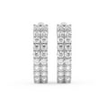 thumbnail image 3 of Boucle d'Oreille Créole en Diamant de Laboratoire / Boucles d'Oreilles Créoles Gracie à Double Rang en Forme Ronde Certifiées IGI de 5 Carats / Or Blanc 14K / Monture à Griffes Qualité FG-VS1-VS2 / Friendly Diamonds, 3 of 5