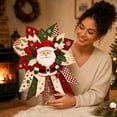 thumbnail image 6 of Clearance! Festive Quilted Christmas Door Hanging DIY Sewing Kit, Christmas Quilted Bow DIY Kit with Fabric, Batting, Thread, Templates & Instructions, Hanging Decor Kit for Door Wall Display, #13, 6 of 6