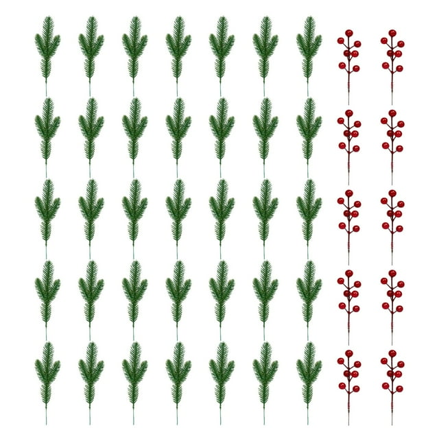 TIELUTT Branches Aiguilles de Baies Rouges avec Houx pour Fleurs Extérieures Fleurs Tropicales Fleurs Extérieures Fleurs Suspendues Extérieures Fleurs d'Été