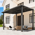 thumbnail image 6 of AECOJOY 8' x 10' Hardtop Gazebo, Heavy Duty Outdoor Gazebo with Galvanized Steel Sloping Roof, All Weatherproof Metal Gazebo Featuring Vertical Stripes for Patio, Backyard, and Lawns, 6 of 7