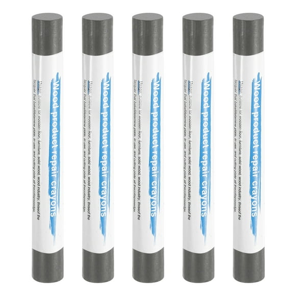 Uxcell 5pcs Wood Filler Sticks Wooden Wax Touch Up Furniture Repair Crayons for Scratch Cracks Hole Table Wood Floor, Tech Walnut