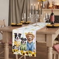 thumbnail image 2 of Table Runners 108 Inches Long Dress Scarves, Spring Dog Farmhouse Coffee/Dining/Kitchen Table Runner for Living Room, Sunflower Daisy Botanical Watercolor 13x108 Inch, 2 of 9