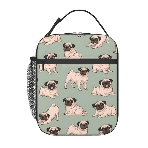 Pug Dog Lunch Bag Portable Thermal Lunch Box for Men and Women