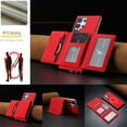 thumbnail image 5 of ELEHOLD Case for Samsung Galaxy S22 Ultra, 2-in-1 Detachable Magnetic Wallet Case with Card Holder, RFID Blocking Shockproof PU Leather Cover with Kickstand,Red, 5 of 5