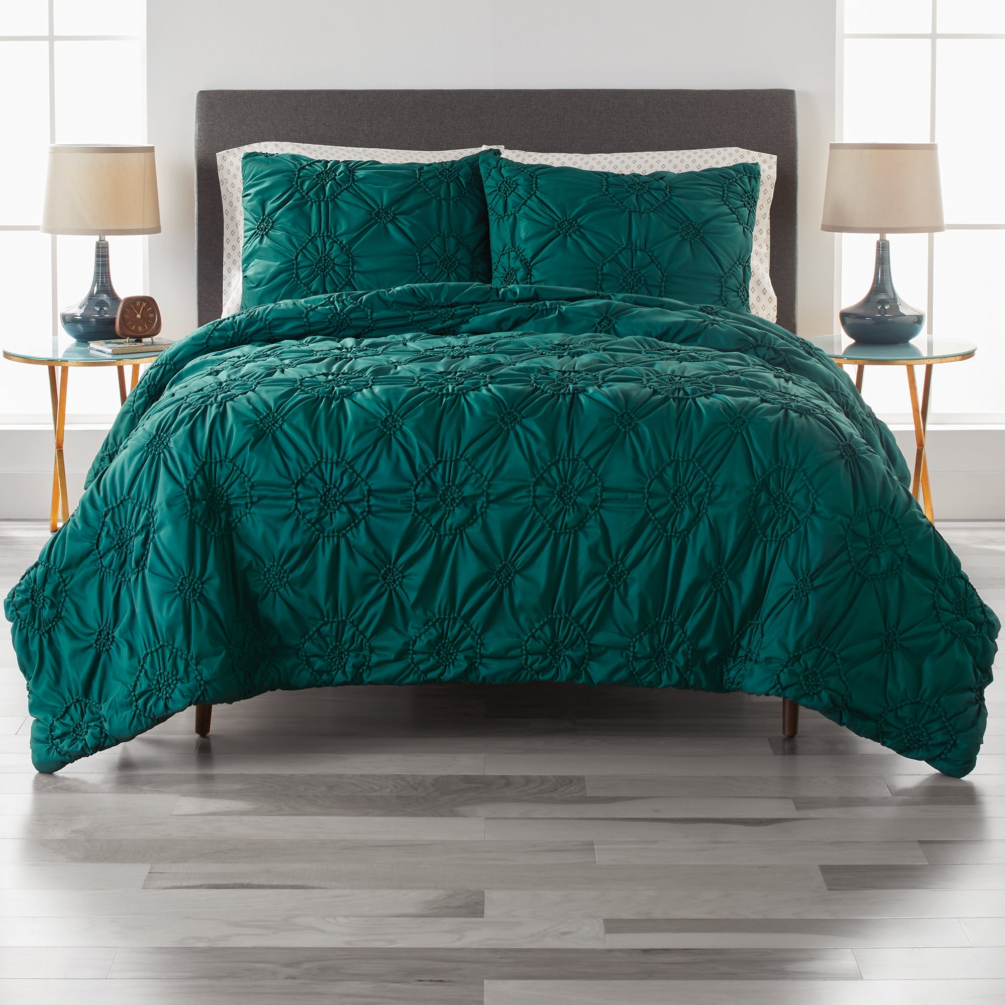 Better Homes and Gardens Elastic Pintuck 3-Piece Dark ...