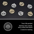 thumbnail image 6 of 12pcs 2 Colors Flat Round with Tree of Life Pendants 304 Stainless Steel Charms Tree of Life Charm for DIY Necklace Jewelry Making Hole 2mm 304 Stainless Steel, 6 of 7