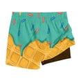 thumbnail image 4 of Crunowin Boys Summer Shorts Ice Cream Print Elastic Waist Lightweight Beach Shorts Green Size 14, 4 of 6