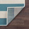 thumbnail image 3 of 8x10 Water Resistant, Large Indoor Outdoor Rugs for Patios, Front Door Entry, Entryway, Deck, Porch, Balcony | Outside Area Rug for Patio | Aqua, Stripe | Size: 7'10'' x 10'3'', 3 of 8
