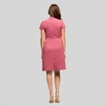 thumbnail image 2 of Women's 24Seven Comfort Apparel Mandarin Collar Midi Wrap Dress Color: Navy Size: MEDIUM, 2 of 4