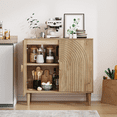 thumbnail image 2 of Algherohein Accent Cabinet with Storage, Bathroom Storage Organizer Sideboard Cabinets,TV Stand Coffee Bar for Living Room,Oak 2Pack, 2 of 6