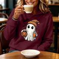 thumbnail image 5 of Hoodie for Women Halloween Ghost Graphic Pullover Hooded Sweatshirts Fall Casual Long Sleeve Soft Fleece Hoody Jackets with Kangaroo Pocket Ladies' Halloween Party Costumes, 5 of 5
