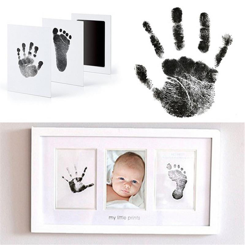 Inkless Baby Print Kit Hand Wipe Keepsake Gift Foot Newborn Black Prints Set ! 