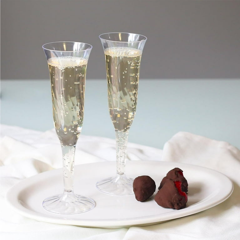 Smarty Had A Party 5 oz. Clear Plastic Champagne Flutes (96 Flutes)