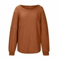 thumbnail image 3 of SEMPAI Sweatshirts & Hoodies Women Tops Long Sleeve Round Neck Womens Tops Womens Tops Tailored Fit Wal&mart Deals Comfy Solid Plus Size Gift for Ladies Womens Tops Wal&mart Deals, 3 of 6