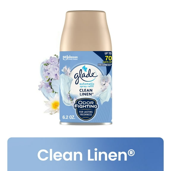 Glade Automatic Spray Refill, Mothers Day Gifts, Air Freshener Infused with Essential Oils, Clean Linen, 6.2 oz, 1 Count