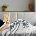 thumbnail image 3 of Saying Soft Flannel Fleece Blanket, Vintage Airplane with Typography Aviation and Adventure Theme Print, Cozy Plush for Indoor and Outdoor Use, 60" x 80", Dark Petrol Blue and White, by Ambesonne, 3 of 5