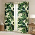 thumbnail image 2 of Manfei Green Camouflage Blackout Curtains Set of 2 (52x84 Each),Rustic Farmhouse Cabin Window Curtains,Military Camo Curtains and Drapes For Boys Kids,Super Cozy Room Decor, 2 of 6